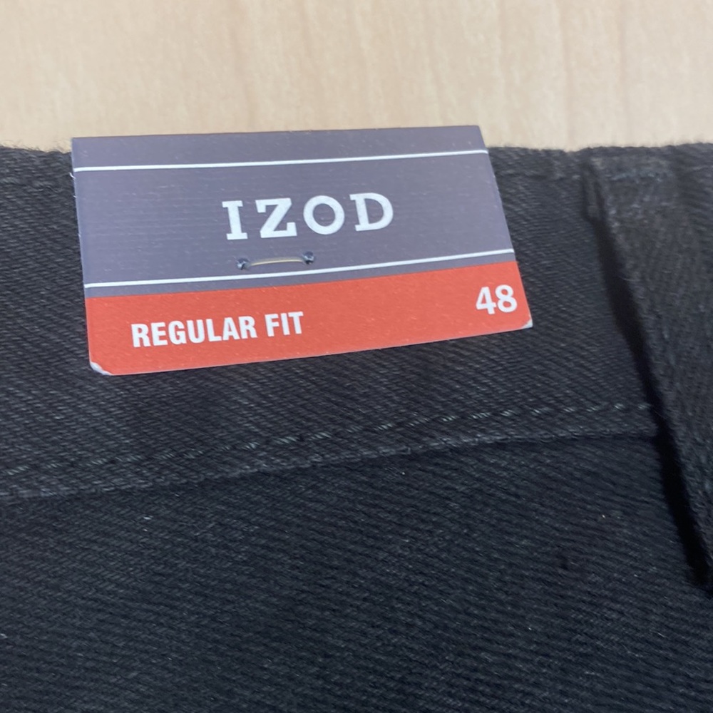 IZOD Regular-Fit Big Man Black Denim Shorts 48 waist NWT - Picture 6 of 12